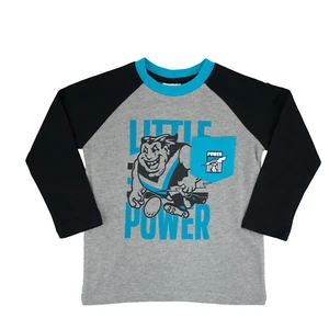 Port Adelaide Power Official AFL Long Sleeved Team Colours Youth Kids T-Shirt - Imagen 1 de 2