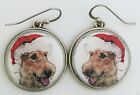 Santa Airedale Terrier Dog Breed Christmas Earrings