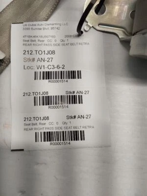 Cinturón de seguridad trasero Camry 2008 1514 Foto 1 de 4