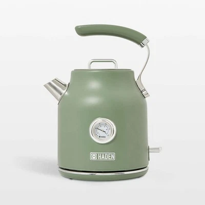 HADEN Dorset 1.7 Liter Stainless Steel Electric Kettle, Cedar Green & Chrome - Image 1 of 4