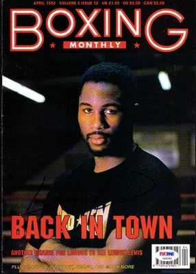 Lennox Lewis Autographed Signed Boxing Monthly Magazine Cover PSA/DNA #S49299 - Image 1 of 2