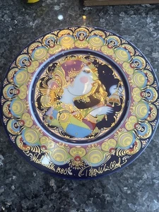 BJORN WIINBLAD ROSENTHAL WEIHNACHTSTELLER PLATE, ANGEL WITH BELL, SIGNED 1980 - Picture 1 of 4