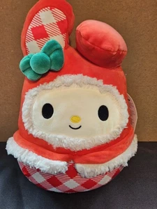 Squishmallow 8 Inch My Melody Christmas Sanrio Plush Toy Red Gingham Dress - Picture 1 of 6