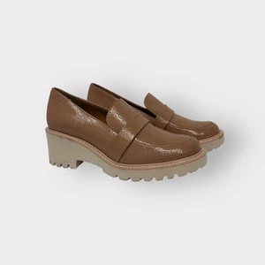 Dolce Vita Platform Loafers Women 8 Tan Patent Clueless Academia Office - Picture 1 of 8