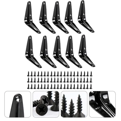 Supporto per mensola con staffa triangolare in ferro da 10 pezzi - Immagine 1 di 4