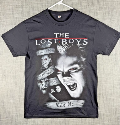 Talla M - The Lost Boys 1987 Película Póster Gráfico Camiseta Negra Retro Años 80 Vampiro Foto 1 de 4