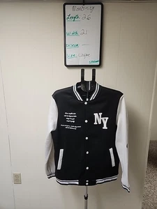 Manfinity Fleecejacke New York schwarz/weiß Letterman Jacket Style Damen Large - Bild 1 von 11