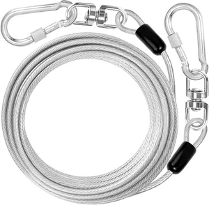 jenico Dog Tie Out Cable: 10 ft Lead for Yard - Heavy Duty 10FT, White  - Picture 1 of 6