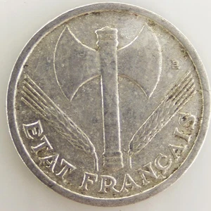Bazor - French State 1 Franc - Aluminium - VF - 1942 - France - Coin [EN] - Picture 1 of 3