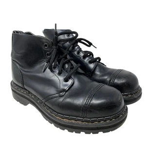 Vintage Gripfast Stahlkappe Derby Stiefel Damengröße 6 schwarz hergestellt in England - Bild 1 von 9