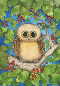 NEW TOLAND GARDEN FLAG HOOT HOOT ADORABLE BABY OWL 12.5 X 18 GREAT COLORS - Picture 1 of 1