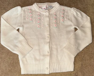 Maglione vintage alla moda grande maglia da ragazza ricamato e con perline taglia 4 - Foto 1 di 10