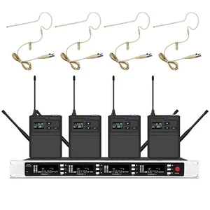UHF 4 CH Wireless Earset Headset Cordless Microphone System for Shure Wireless - Picture 1 of 2