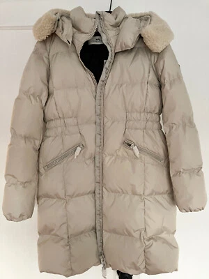 Abrigo Chaqueta Larga acolchada COACH ICON Beige Borde de Piel de Oveja M Nuevo con Etiquetas 650 $ Foto 1 de 4