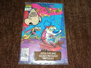REN & STIMPY SHOW / 1. DEZEMBER 1992 MARVEL COMICS / AIR FOULER KARTE - FABRIKVERSIEGELT - Bild 1 von 5