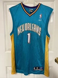 Vintage Baron Davis New Orleans Hornets Pelicans Teal Jersey Reebok Men’s M - Picture 1 of 9