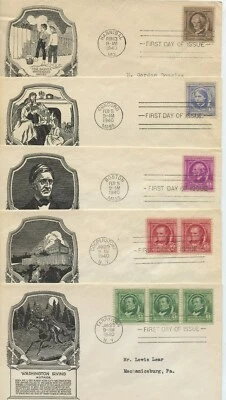 1940 FDC , ANDERSON FAMOUS AMERICANS SET - Image 1 of 4