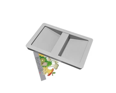 Hailo Deckel 1068589 mit Aufkleber Biomüll für Inneneimer hellgrau Eimerdeckel - Bild 1 von 4