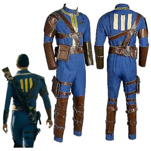 Fallout 4 Nate Vault 111 Blue Jumpsuit Uniform Cosplay Costume Outfit Suit Full