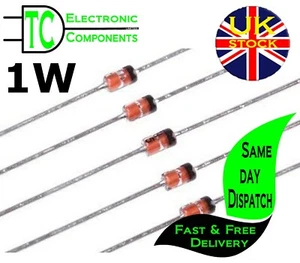 1W Zener Diodes DO41 1N4726 to 1N4756 2V7 to 47V available 10 PACK - Picture 1 of 5