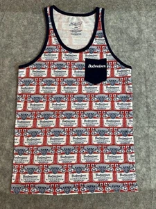 Budweiser All Over Logo Men’s Tank Top S 34-36 The King Of Beers Alcohol - Picture 1 of 8