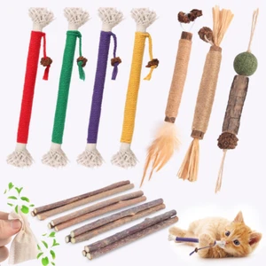 Cat Toys Cat Chew Toys, Silvervine Sticks Catnip Rope Toys for Cats Teeth Cleani - Picture 1 of 12