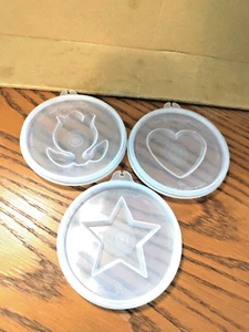 TUPPERWARE JELLO MOLD INSERT DESIGNS HEART, TULIP, STAR - Picture 1 of 3