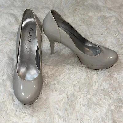 GUESS Pumps 8 Gray Round Toe Platform High Heel Shoes - Image 1 of 4