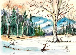 Inverno in montagna, decorazione parete neve, stampa arte neve, stampa arte della neve - Foto 1 di 11