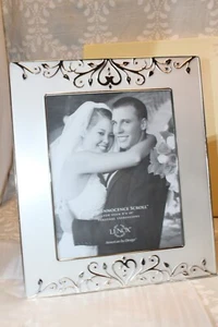 Marco de fotos de boda Lenox ópalo inocencia pergamino para corazón de 8" x 10" NUEVO EN CAJA - Imagen 1 de 10
