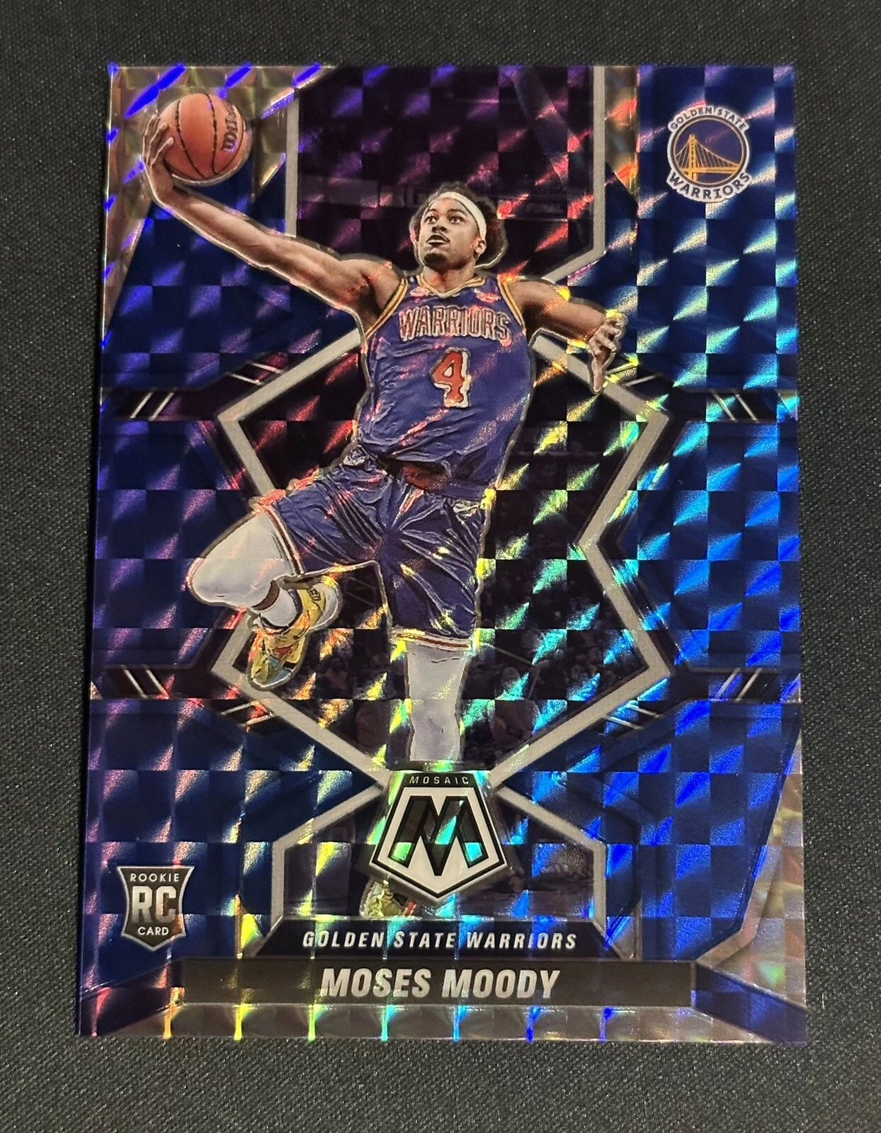 2021-22 Panini Mosaic Rookies Blue Mosaic Prizm /99 Moses Moody #211 Rookie RC