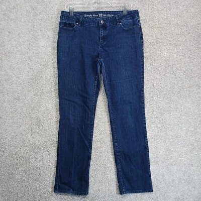 Pantalones de mezclilla Simply Vera Wang para mujer talla 10 azul tiro medio elásticos pierna recta Foto 1 de 4