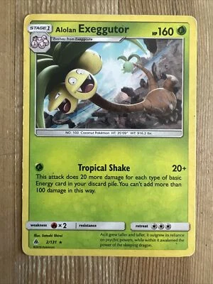 Alolan Exeggutor - 2/131 - Pokemon Forbidden Light Sun Moon Cracked Holo DMG - Image 1 of 2