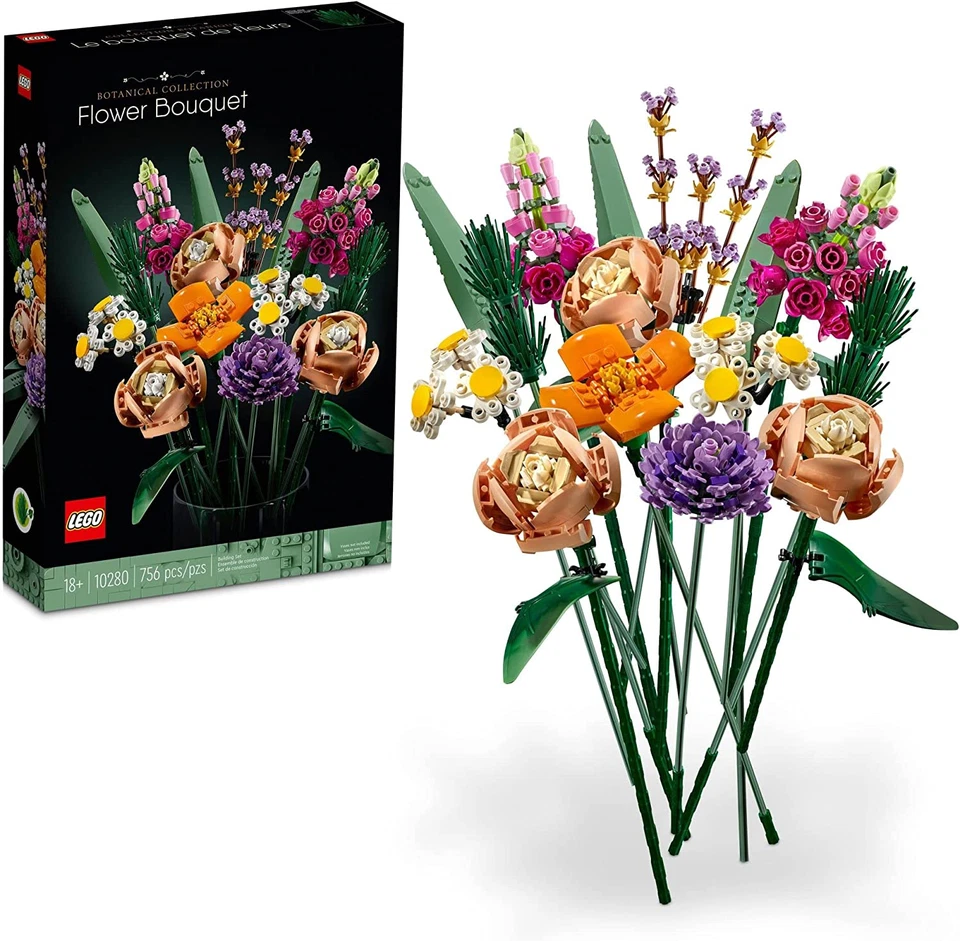 LEGO Icons Flower Bouquet Building Set - Artificial Flowers for Decoration for H