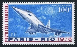 Fr Polynesia C127,lightly hinged.Michel 208. Supersonic jet Concorde,1976. - Picture 1 of 1
