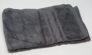 Hotel Collection Quick-Dry 100% Supima Cotton Jacquard Border Hand Towel Pewter - Picture 1 of 5