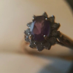 10K Yellow Gold Amethyst CZ Ring S-6.75 - Picture 1 of 4