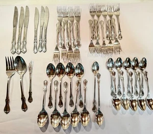 Set Of 52 Reed & Barton Camelot Stainless Flatware fork, knife, spoon - Picture 1 of 10