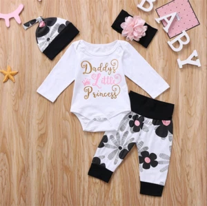 Newborn Toddler Baby Girl Clothes Romper Bodysuit+Headband Sunsuit Outfit Set - Picture 1 of 15