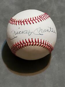 Yankees MICKEY MANTLE autographed signed American League Baseball PSA authentic
