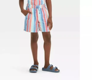 Cat & Jack Boys Americana Vertical Above Knee Striped Pull-On Shorts Size M(8) - Picture 1 of 6