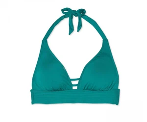Kona Sol Women's Triangle Bikini Swim Top Sea Echo Teal M New - Picture 1 of 4