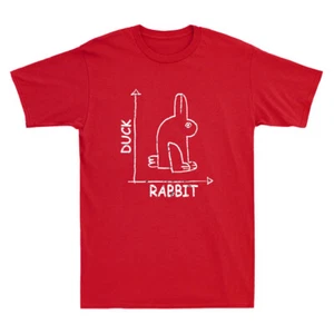 Science Nerd Duck Rabbit Physics Math Geek Funny Meme Quote Retro Men's T-Shirt - Picture 1 of 8