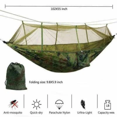 MARKENLOS Hängematte mit Moskitonetz Ultraleicht Hammock Outdoor Camping Trekking 300kg