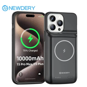 10000mAh Wireless Battery Charger Case For iPhone 15 Pro Max,15Plus Battery Pack - Picture 1 of 8