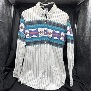 VTG Roper Shirt Mens SM Button Up Aztec Southwest Western Cowboy Long Sleeve - Picture 1 of 6