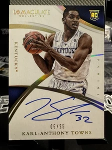 2015 Panini Immaculate Collection Karl Anthony Towns Rookie Oncard Auto /25 - Picture 1 of 3