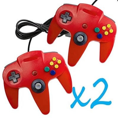 Mars Devices 2 PCS Long Controller Game System For Nintendo 64 Red For 0Z - Image 1 of 3