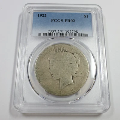 1922 P PCGS FR2 LOWBALL - Silver Peace Dollar $1 US Coin #57171A - Image 1 of 3