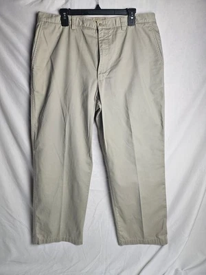 Calça masculina cabeça de pato 38x30 bege perna reta desempenho golfe chino - Imagem 1 de 4